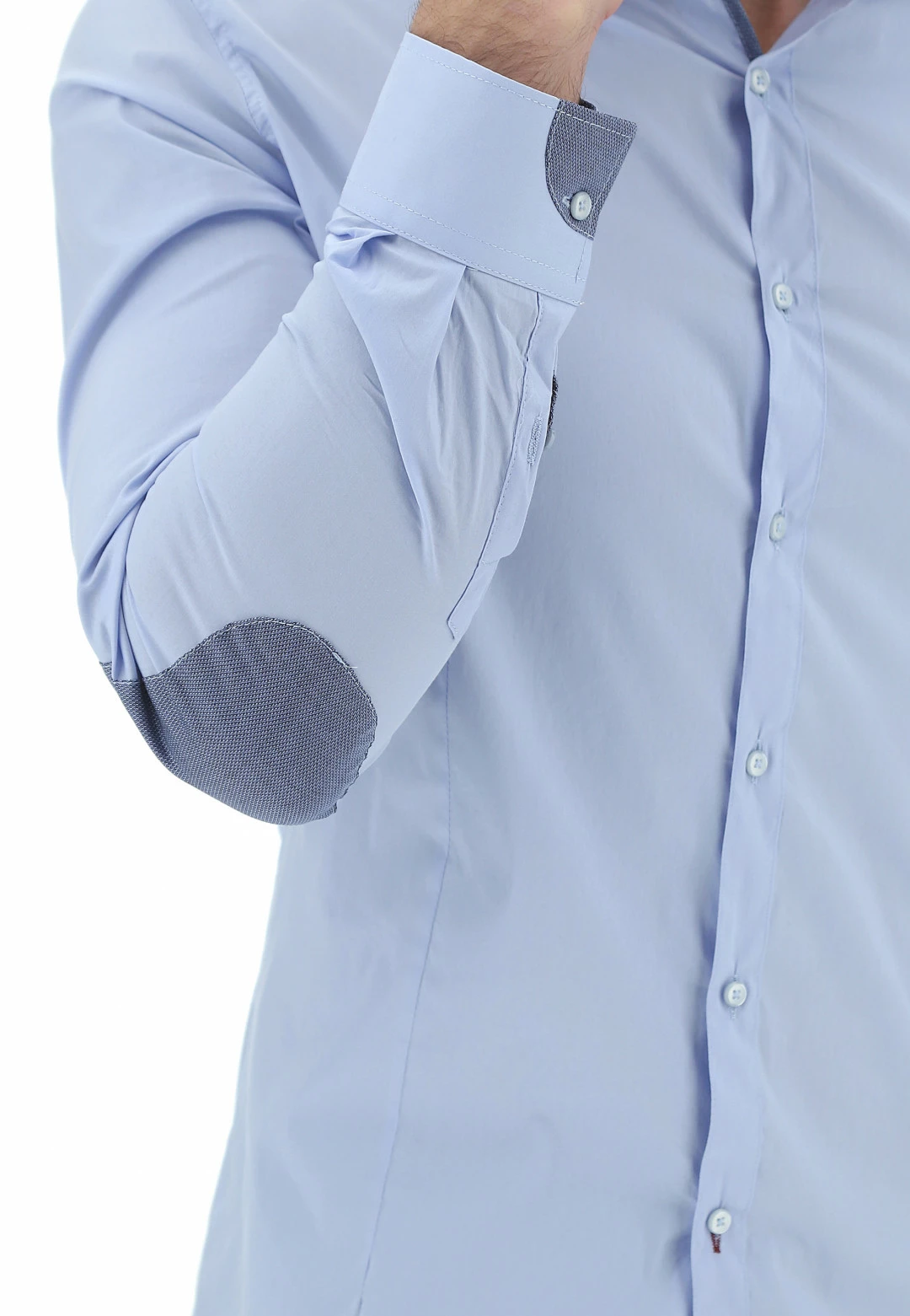 EKS Camicia èks Uomo Stretch Con Dettagli Toppe A Contrasto Made In Italy 7 EKS Camicia èks Uomo Stretch Con Dettagli Toppe A Contrasto Made In Italy - immagine 5