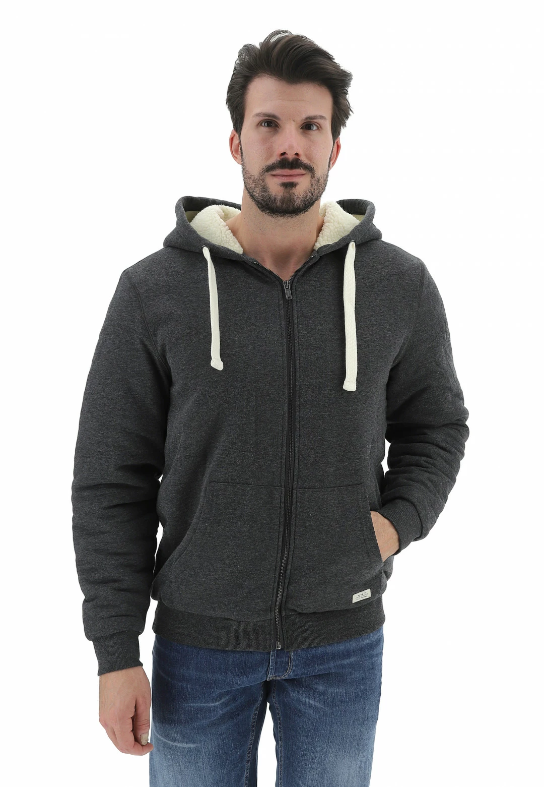 Felpa Con Cappuccio Blend Con Interno In Sherpa 3 Felpa Con Cappuccio Blend Con Interno In Sherpa