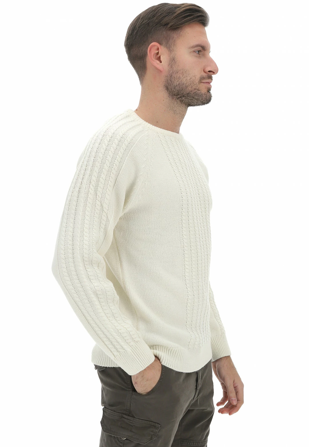 Smiling London Maglione Aff In Girocollo Con Lavorazione A Treccia Uomo 4 Smiling London Maglione Aff In Girocollo Con Lavorazione A Treccia Uomo - immagine 2