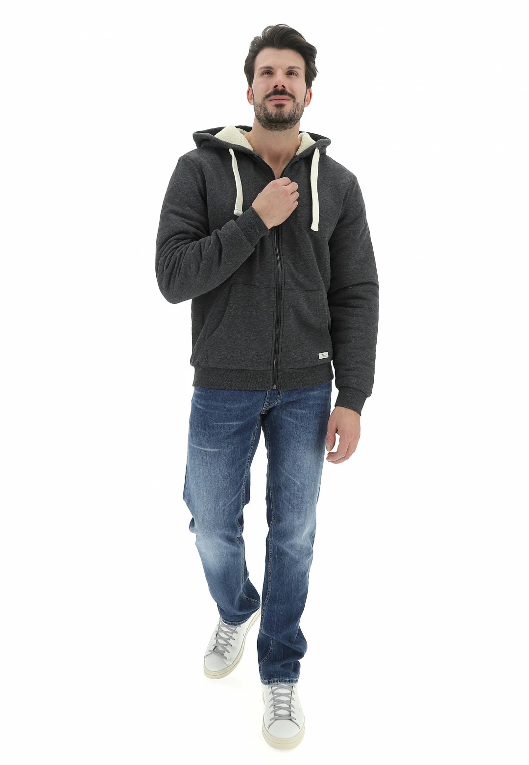 Felpa Con Cappuccio Blend Con Interno In Sherpa 6 Felpa Con Cappuccio Blend Con Interno In Sherpa - immagine 4