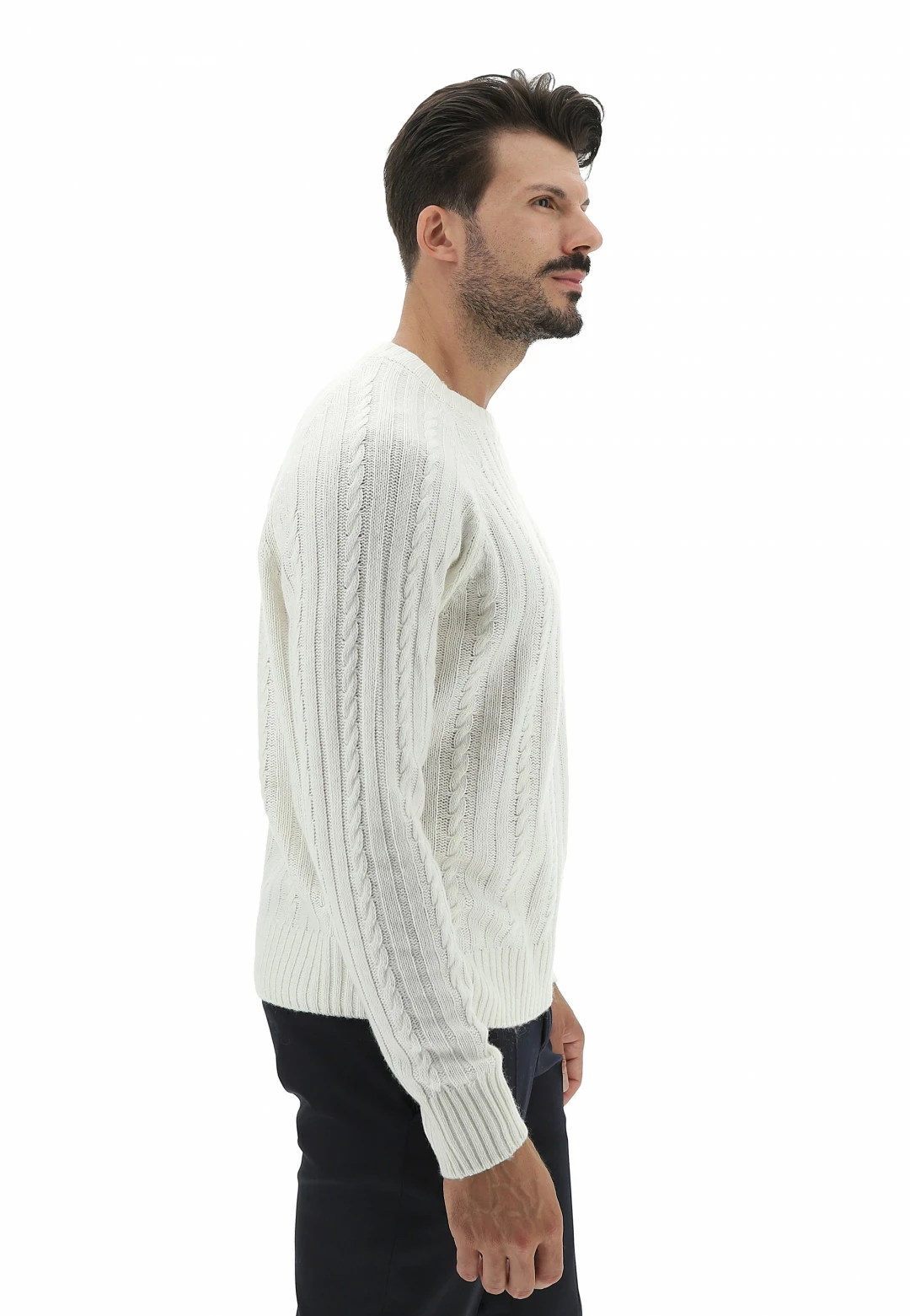 Maglione Girocollo Manuel Ritz Con Lavorazione A Treccia Made In Italy 5 Maglione Girocollo Manuel Ritz Con Lavorazione A Treccia Made In Italy - immagine 3