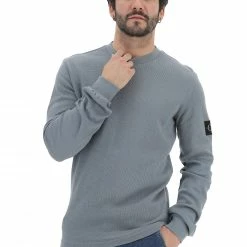 Calvin Klein Jeans Maglioncino Calvin Klein Jenas Uomo In Cotone Piquet Con Patch Applicata