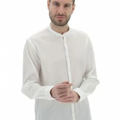 8.9 OTTOPUNTONOVE Camicia 8.9 Collo Coreana Con Tessuto Rigato Tinta Unita