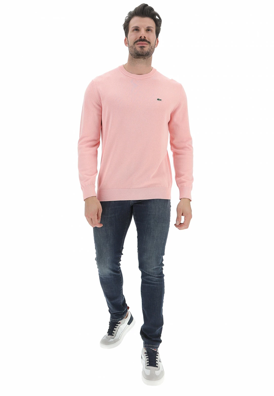 Maglioncino Girocollo Lacoste Uomo Tinta Unita Con Logo A Contrasto Sul Petto 5 Maglioncino Girocollo Lacoste Uomo Tinta Unita Con Logo A Contrasto Sul Petto - immagine 4