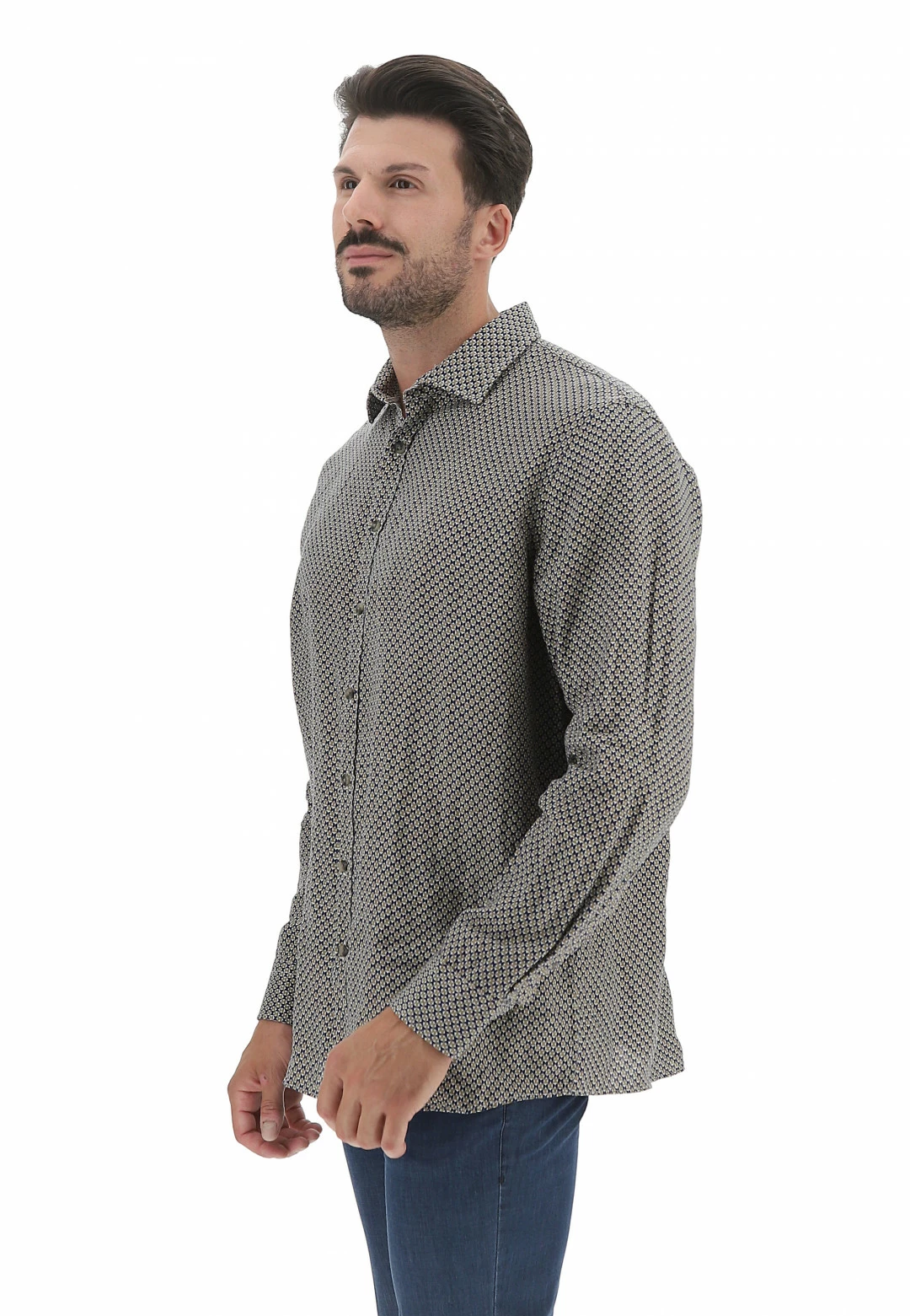 Camicia Uomo Olymp In Lino Con Fantasia All Over 4 Camicia Uomo Olymp In Lino Con Fantasia All Over - immagine 2