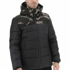 Giaccone Corto Con Cappuccio In Tessuto Ripstop Mixture Uomo