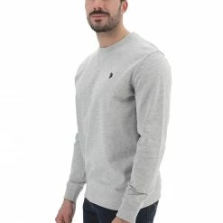 US Polo Felpa Girocollo U.s. Polo Assn. Uomo Basic Con Logo Piccolo Ricamato A Contrasto -Lacoste shop 5724511105e4b60049da6b658f86d042