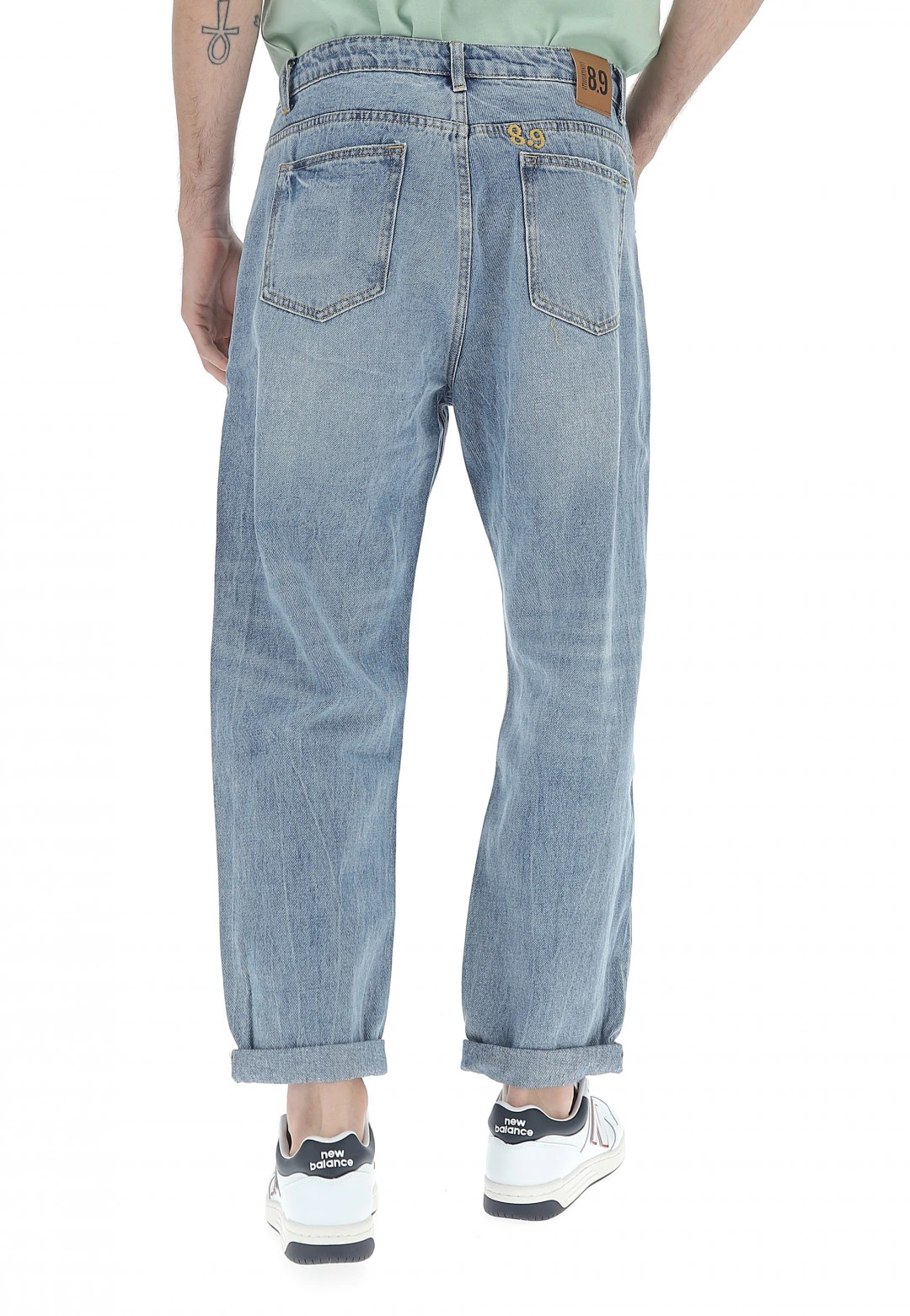 8.9 OTTOPUNTONOVE Jeans Cropped 8.9 Uomo Con Rottura Loose Fit 5 8.9 OTTOPUNTONOVE Jeans Cropped 8.9 Uomo Con Rottura Loose Fit - immagine 3