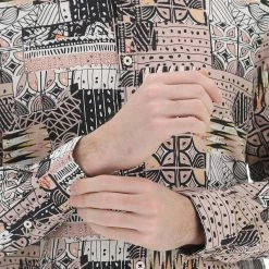 Camicia Casual Uomo Age In Msto Lino E Cotone Con Fantasia Astratta -Lacoste shop 58d62d597916de4b508f82b950bd50bc