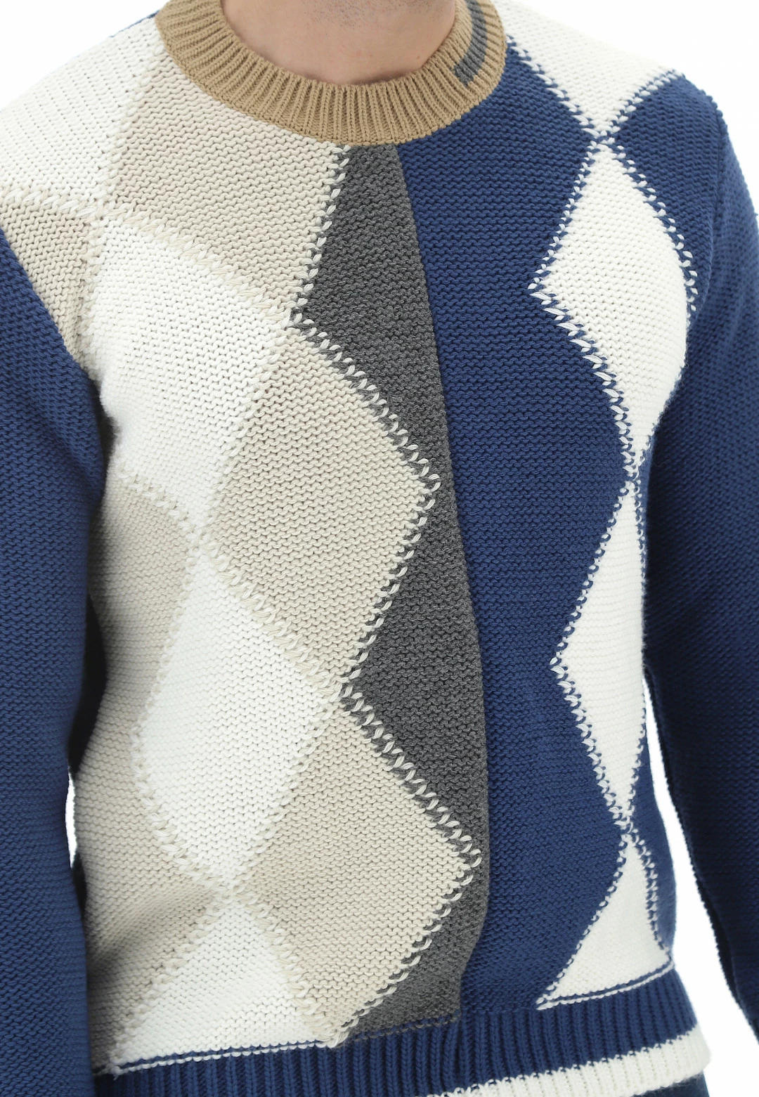 Over-D Maglione Uomo Over D Made In Italy A Rombi Multicolor 7 Over-D Maglione Uomo Over D Made In Italy A Rombi Multicolor - immagine 5