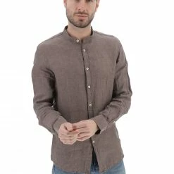 Camicia Uomo Age In Lino Tinta Unita Con Collo Coreana -Lacoste shop 5ca31e9ee8dd56893f36c1d27916647a