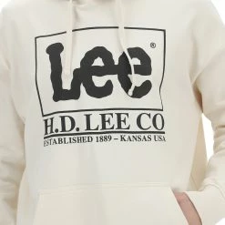 Felpa Lee In Cotone Garzato Con Cappuccio E Maxi Scitta Frontale -Lacoste shop 5da44aae8943cc01ac857e92a97f3ec2