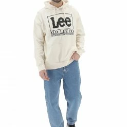 Felpa Lee In Cotone Garzato Con Cappuccio E Maxi Scitta Frontale -Lacoste shop 5dd5d8e30217d220be083d3f4dc2dbff