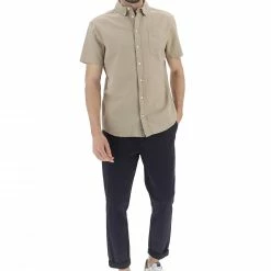 Camicia Manica Corta Misto Lino Blend Uomo -Lacoste shop 5e6d0ccfb4b1fac6a6411e01019fc57d