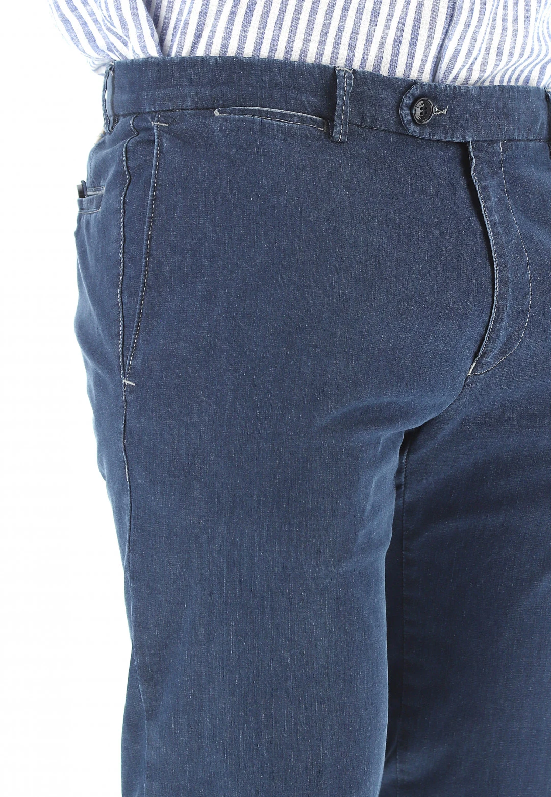 Chinos In Denim Bugatti Stretch Uomo Con Tasche A Filo 7 Chinos In Denim Bugatti Stretch Uomo Con Tasche A Filo - immagine 5