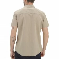 Camicia Manica Corta Misto Lino Blend Uomo -Lacoste shop 62cbf4629300201babdf1fe1c1b7aa6b