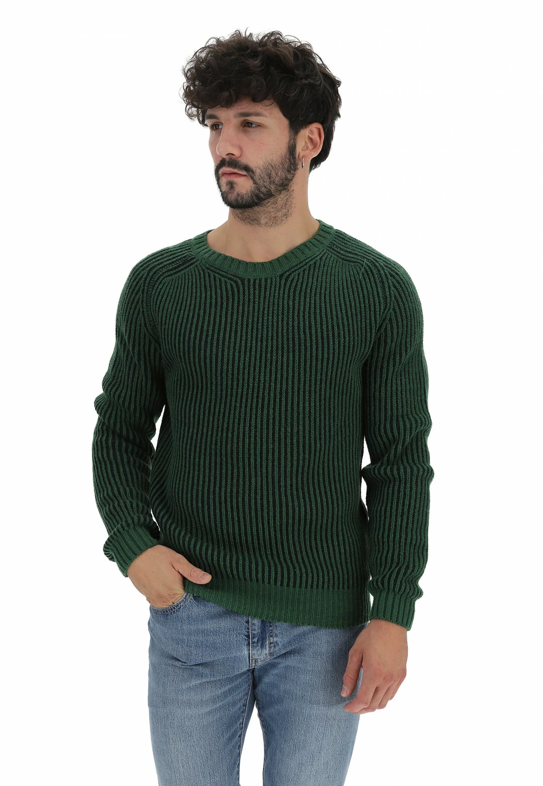 8.9 OTTOPUNTONOVE Maglione Girocollo In Costina Inglese Bicolor 8.9 Misto Lana 13 8.9 OTTOPUNTONOVE Maglione Girocollo In Costina Inglese Bicolor 8.9 Misto Lana - immagine 12