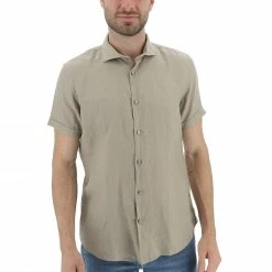 YES.ZEE Camicia In Lino Manica Corta Yes Zee Uomo -Lacoste shop 65a0d32df8c26a950a8a2eede474020c