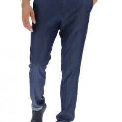 Pantalone In Tencel Rotte Mediterranee