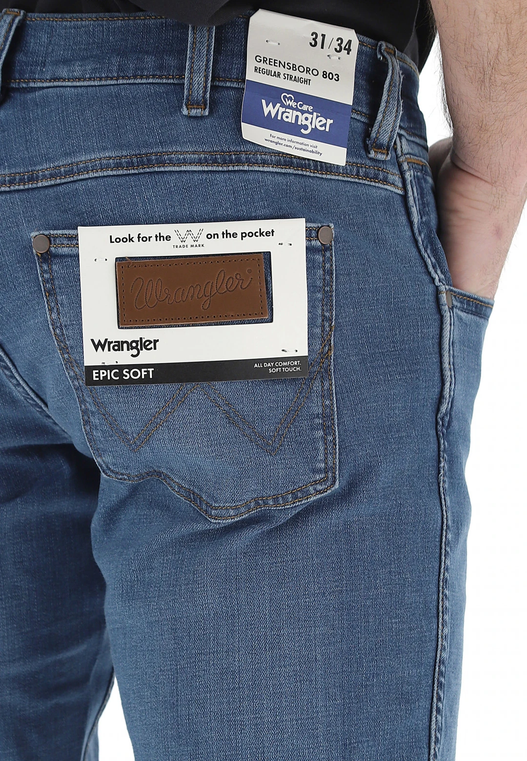 Jeans Wrangler Mod. Greensboro 803 Regular Straight W15q74z59 6 Jeans Wrangler Mod. Greensboro 803 Regular Straight W15q74z59 - immagine 4