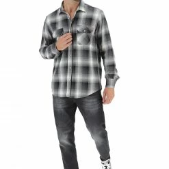 8.9 OTTOPUNTONOVE Camicia A Quadri In Flanella Con Bottoni A Pressione 8.9 -Lacoste shop 6647bcdf699334e4a186328e38bfc262