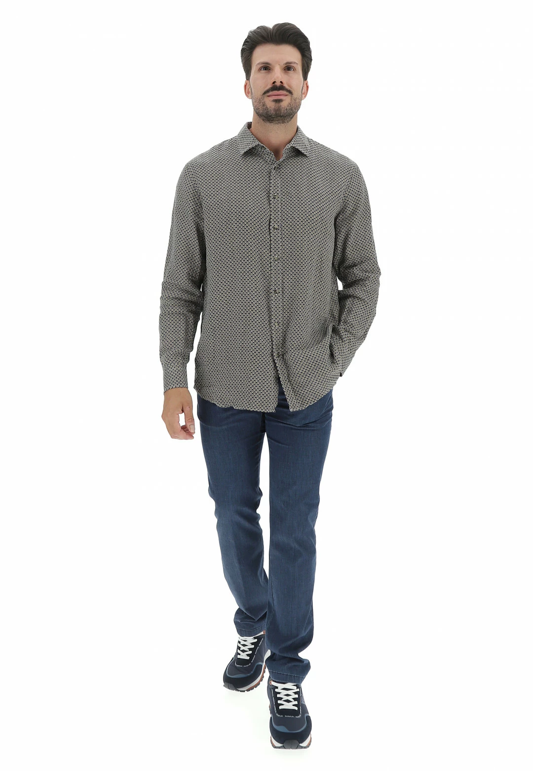 Camicia Uomo Olymp In Lino Con Fantasia All Over 6 Camicia Uomo Olymp In Lino Con Fantasia All Over - immagine 4