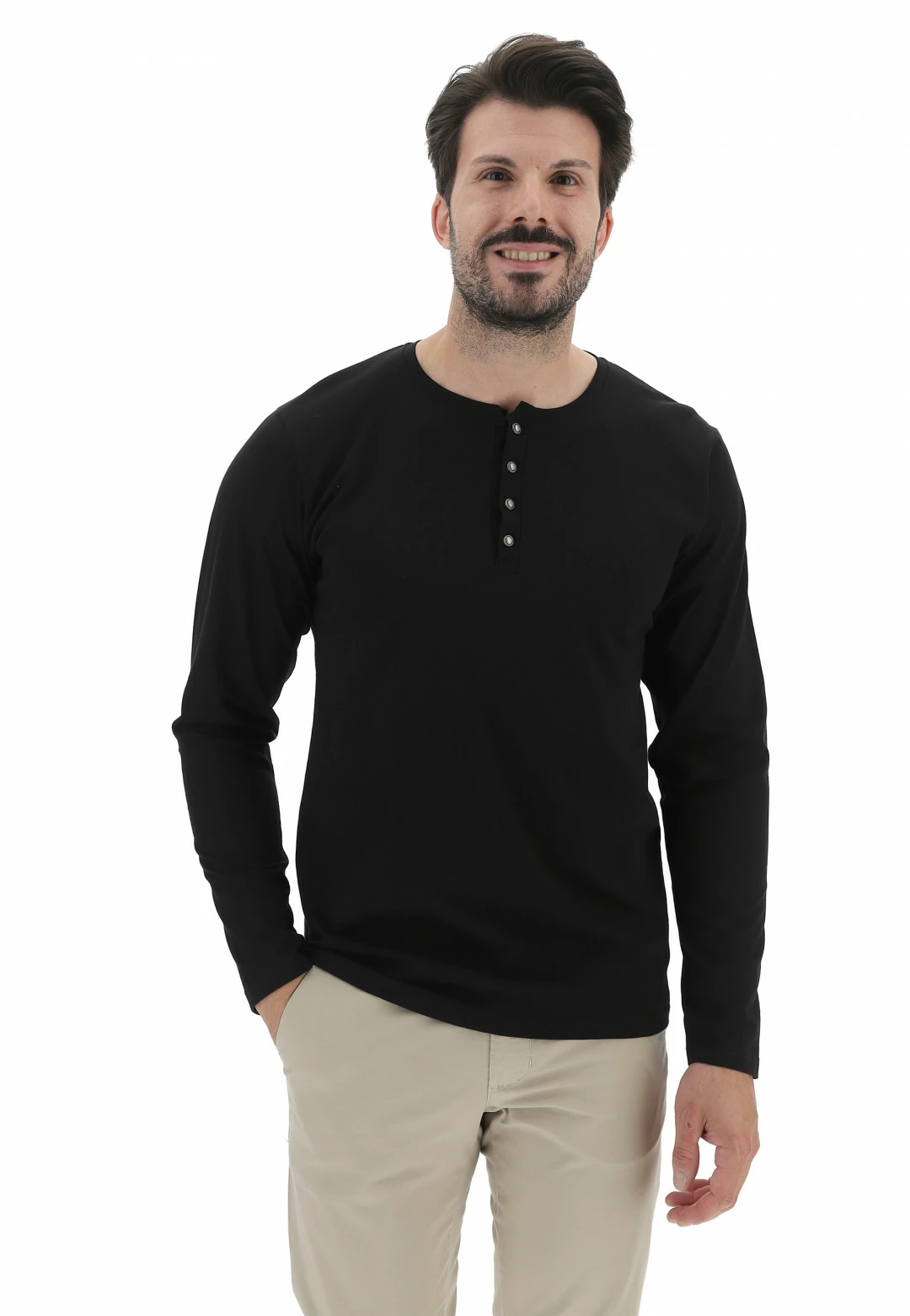 EKS Maglia Manica Lunga èks In Cotone Con Chiusura A Serafino Uomo 3 EKS Maglia Manica Lunga èks In Cotone Con Chiusura A Serafino Uomo