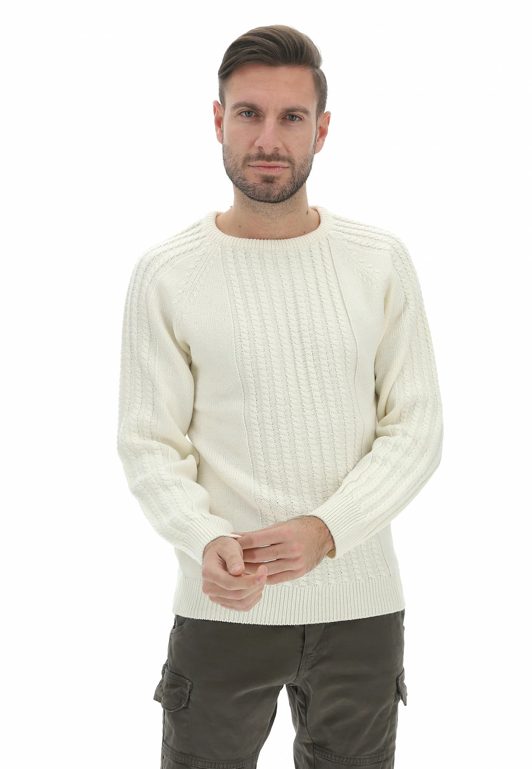 Smiling London Maglione Aff In Girocollo Con Lavorazione A Treccia Uomo 3 Smiling London Maglione Aff In Girocollo Con Lavorazione A Treccia Uomo