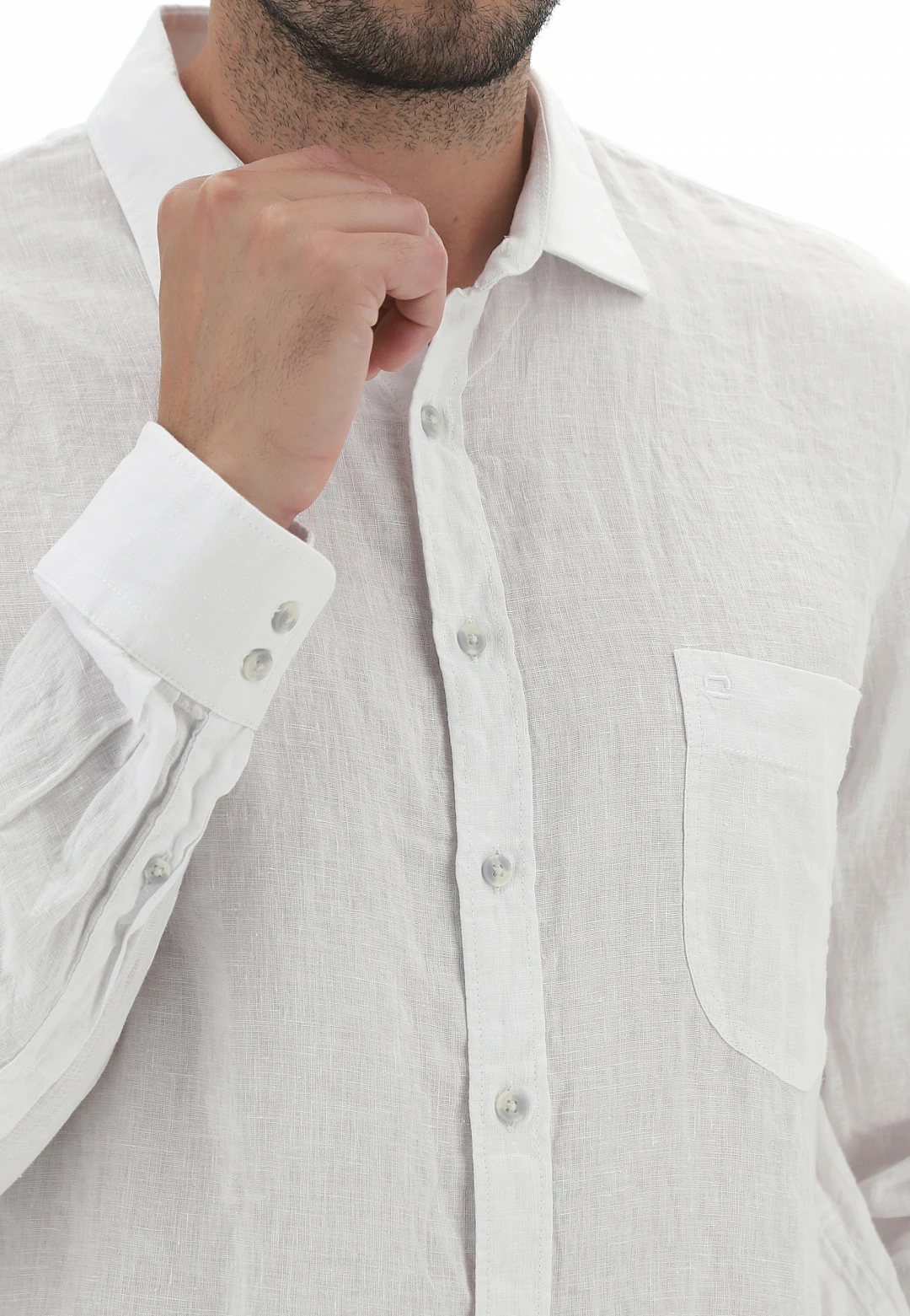 Camicia 100% Lino Olymp Con Taschino Frontale 6 Camicia 100% Lino Olymp Con Taschino Frontale - immagine 4