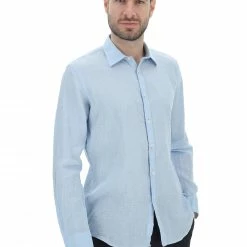 Camicia In 100% Lino Age Uomo Tinta Unita -Lacoste shop 69444148f8ec3d6e64055a676cc7c1a0