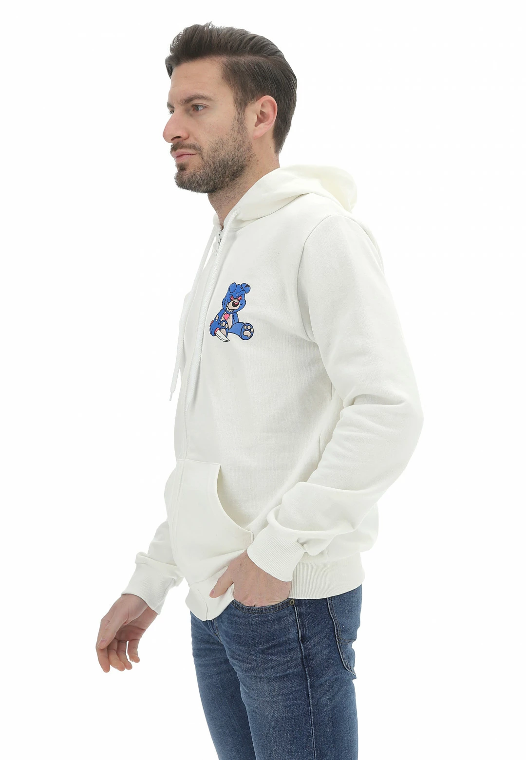 Felpa Ful Zip Whatever Con Cappuccio, Maxi Logo Sul Retro E Stampa Orsetto Frontale 9 Felpa Ful Zip Whatever Con Cappuccio, Maxi Logo Sul Retro E Stampa Orsetto Frontale - immagine 7