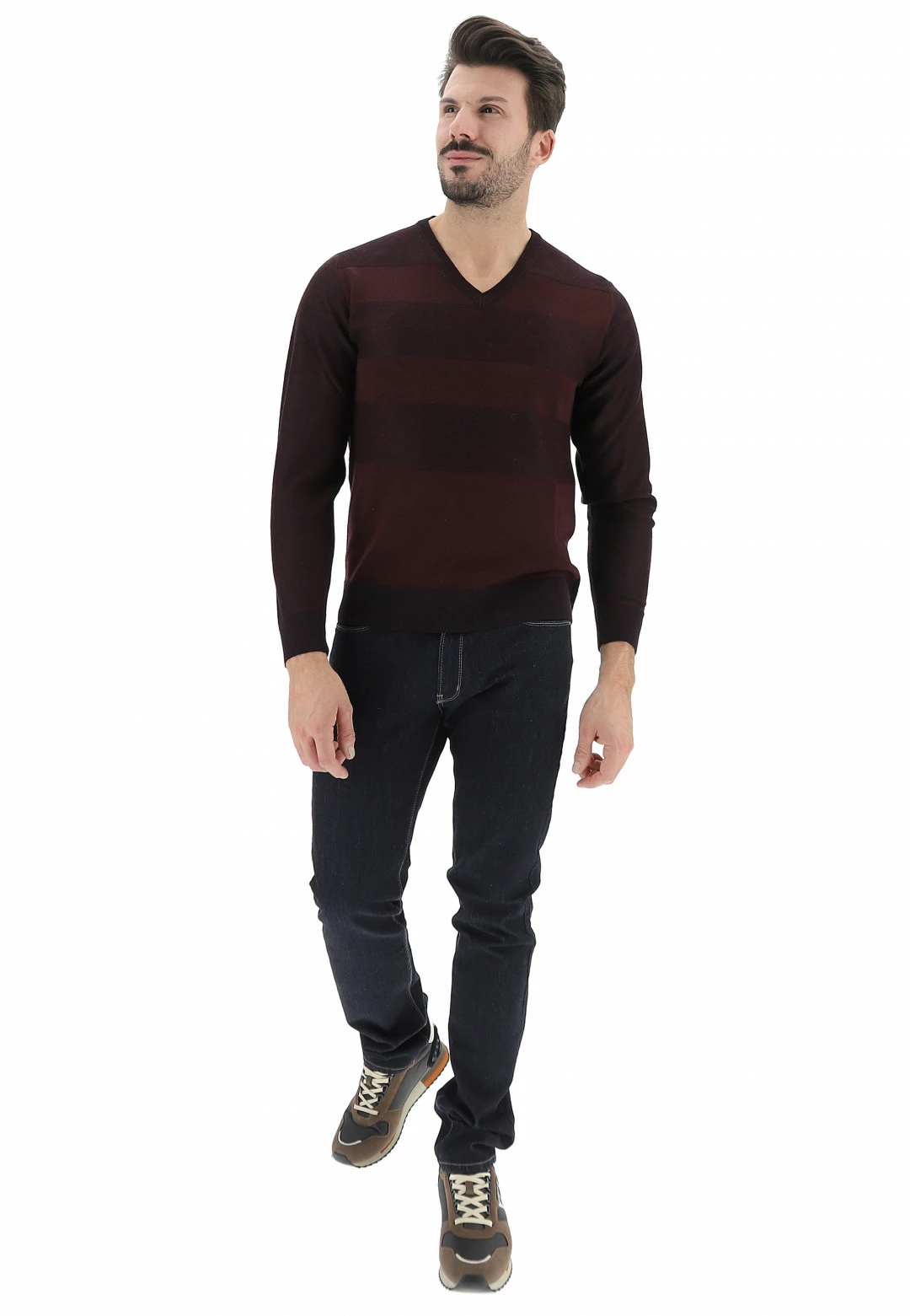 Pullover Riga Tono Su Tono Scollo V Yourname 7 Pullover Riga Tono Su Tono Scollo V Yourname - immagine 5