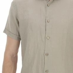YES.ZEE Camicia In Lino Manica Corta Yes Zee Uomo -Lacoste shop 6fba495b4b16ab9528c64b0f2d9c73a9