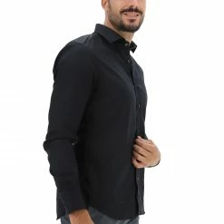 Camicia Xacus Tinta Unita Con Collo A Contrasto