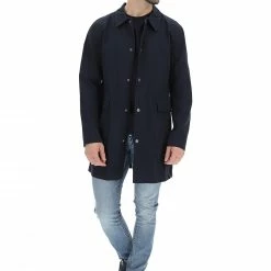 SHINE ORIGINAL Giacca Impermeabile In Cotone Blu -Lacoste shop 724d090c83b0751f2eb1bcf3718fb375