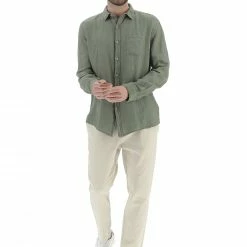 40 WEFT Camicia 40weft Uomo In 100% Lino Con Taschino -Lacoste shop 7276ea75eb8f8530b197ec2d976848cc