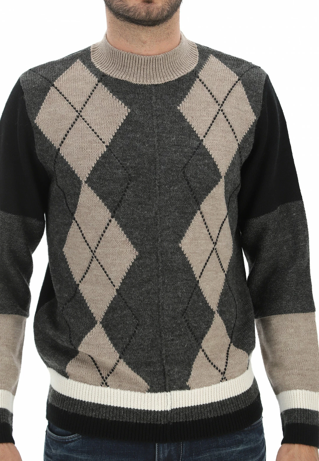 Lupetto Uomo Markup In Fantasia Rombi Markup Misto Lana 6 Lupetto Uomo Markup In Fantasia Rombi Markup Misto Lana - immagine 4