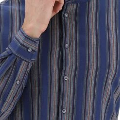 Gaudi Camicia Coreana Misto Lino Rigata Gaudì Regular Fit -Lacoste shop 7346ee7a519f02c04605a5f37f8e7cb7