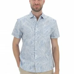 Camicia Blend Manica Corta Fantasia Foglie Uomo -Lacoste shop 754506797fe188d33ca2ef63f52d50c9