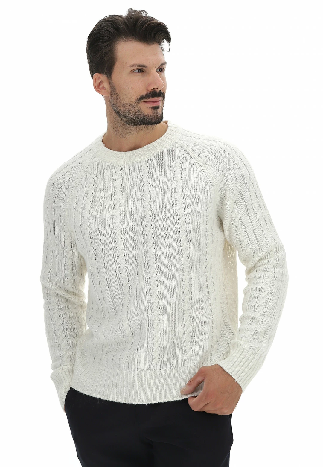 Maglione Girocollo Manuel Ritz Con Lavorazione A Treccia Made In Italy 4 Maglione Girocollo Manuel Ritz Con Lavorazione A Treccia Made In Italy - immagine 2