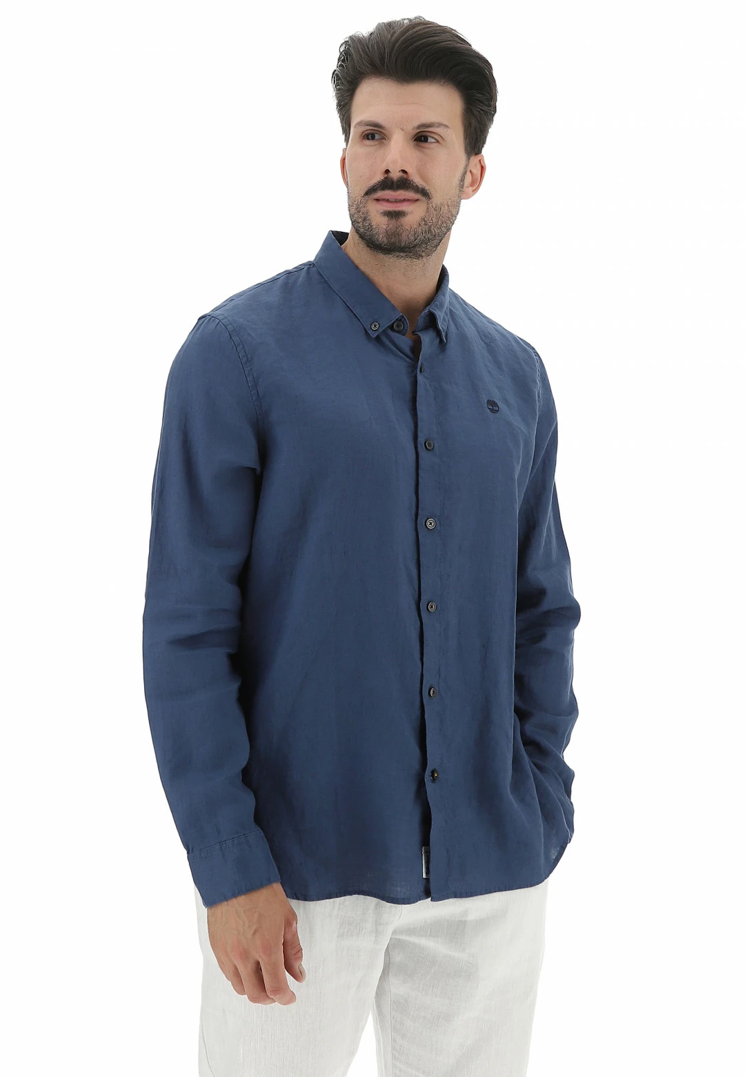 Camicia Timberland Uomo In Lino Con Logo Ricamato Tono Su Tono 3 Camicia Timberland Uomo In Lino Con Logo Ricamato Tono Su Tono