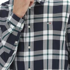 Tommy Hilfiger Jeans Camicia A Quadri Tommy Hilfiger Dm0dm15112 In Cotone Con Logo Ricamato -Lacoste shop 79eea08ec1d5aaea7970289858b3ea96