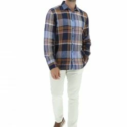 Camicia Olymp Uomo In 100% Lino Con Fantasia A Quadri -Lacoste shop 7a92f6cfc08f104e453383b0a8985800