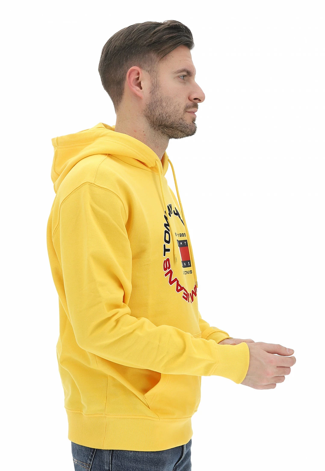 Tommy Hilfiger Jeans Felpa Tommy Jeans Con Cappuccio E Logo Centrale Stampato In Rilievo E Tasca A Marsupio 4 Tommy Hilfiger Jeans Felpa Tommy Jeans Con Cappuccio E Logo Centrale Stampato In Rilievo E Tasca A Marsupio - immagine 2