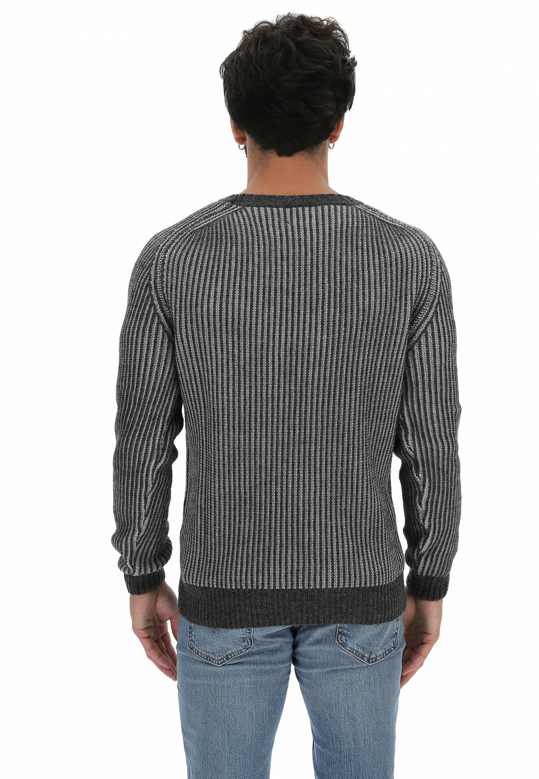 8.9 OTTOPUNTONOVE Maglione Girocollo In Costina Inglese Bicolor 8.9 Misto Lana 4 8.9 OTTOPUNTONOVE Maglione Girocollo In Costina Inglese Bicolor 8.9 Misto Lana - immagine 3