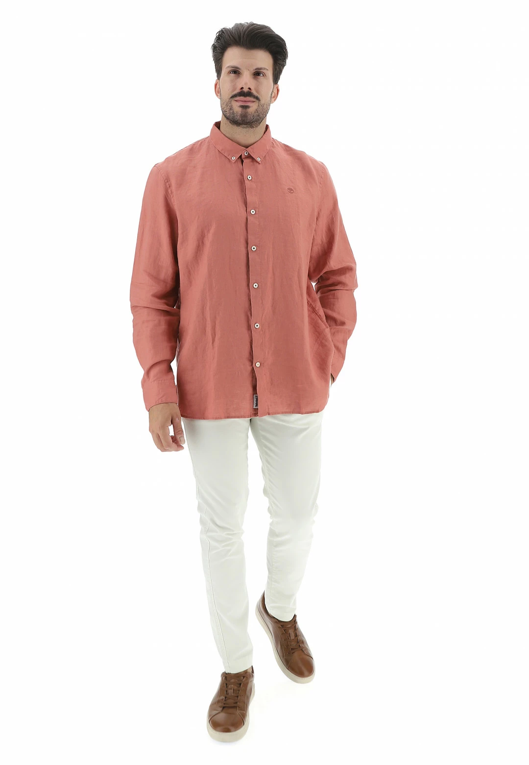 Camicia Timberland Uomo In Lino Con Logo Ricamato Tono Su Tono 11 Camicia Timberland Uomo In Lino Con Logo Ricamato Tono Su Tono - immagine 9