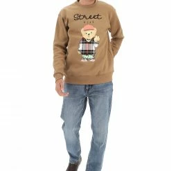 8.9 OTTOPUNTONOVE Felpa 8.9 Girocollo Felpata Made In Italy Con Scritta Ricamata E Stampa Orsetto Frontale -Lacoste shop 7f092b7a81a22a17a8d3d1fc6ef920b0