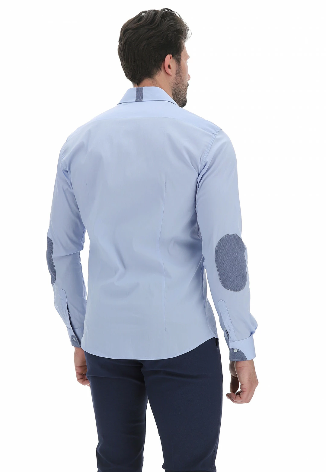 EKS Camicia Tinta Unita Stretch Toppe A Contrasto èks 10 EKS Camicia Tinta Unita Stretch Toppe A Contrasto èks - immagine 8