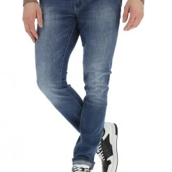 Jeans Key Jey Uomo Slim Fit Con Tasche E Lavaggio Medio