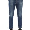 Pantalone In Denim Stretch Eks Slim Fit Effetto Sabbiato